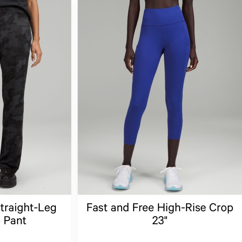 Lululemon fast and free high rise crop 23”